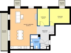 3 pokoje, mieszkanie 73,63 m², piętro 2, oferta nr H16, Osiedle Dębowy Park, Siemianowice Śląskie, Bytków, ul. Oświęcimska 7a