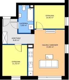 3 pokoje, mieszkanie 59,33 m², parter, oferta nr H2, Osiedle Dębowy Park, Siemianowice Śląskie, Bytków, ul. Oświęcimska 7a