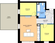 3 pokoje, mieszkanie 59,99 m², parter, oferta nr I2, Osiedle Dębowy Park, Siemianowice Śląskie, Bytków, ul. Oświęcimska 7a