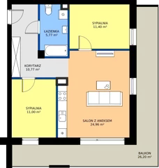 3 pokoje, mieszkanie 63,90 m², piętro 2, oferta nr I15, Osiedle Dębowy Park, Siemianowice Śląskie, Bytków, ul. Oświęcimska 7a