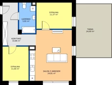 3 pokoje, mieszkanie 63,85 m², parter, oferta nr I4, Osiedle Dębowy Park, Siemianowice Śląskie, Bytków, ul. Oświęcimska 7a