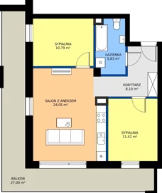 3 pokoje, mieszkanie 60,19 m², piętro 2, oferta nr I12, Osiedle Dębowy Park, Siemianowice Śląskie, Bytków, ul. Oświęcimska 7a