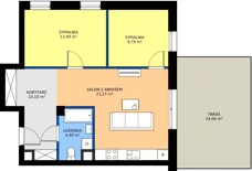 3 pokoje, mieszkanie 61,14 m², parter, oferta nr I5, Osiedle Dębowy Park, Siemianowice Śląskie, Bytków, ul. Oświęcimska 7a