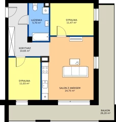 3 pokoje, mieszkanie 63,60 m², piętro 1, oferta nr I9, Osiedle Dębowy Park, Siemianowice Śląskie, Bytków, ul. Oświęcimska 7a