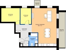 3 pokoje, mieszkanie 73,42 m², piętro 1, oferta nr I10, Osiedle Dębowy Park, Siemianowice Śląskie, Bytków, ul. Oświęcimska 7a