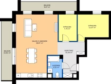 3 pokoje, mieszkanie 73,64 m², piętro 4, oferta nr J26, Osiedle Dębowy Park, Siemianowice Śląskie, Bytków, ul. Oświęcimska 7a