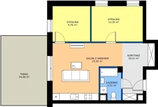 3 pokoje, mieszkanie 61,25 m², parter, oferta nr J5, Osiedle Dębowy Park, Siemianowice Śląskie, Bytków, ul. Oświęcimska 7a