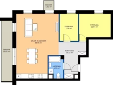 3 pokoje, mieszkanie 73,51 m², piętro 1, oferta nr J10, Osiedle Dębowy Park, Siemianowice Śląskie, Bytków, ul. Oświęcimska 7a
