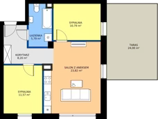 3 pokoje, mieszkanie 60,17 m², parter, oferta nr J2, Osiedle Dębowy Park, Siemianowice Śląskie, Bytków, ul. Oświęcimska 7a