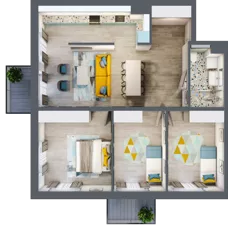 4 pokoje, mieszkanie 84,53 m², piętro 2, oferta nr E.2.1, Osiedle Nowa Dąbrowa, Dąbrowa Górnicza, Gołonóg, ul. Graniczna 14