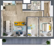 3 pokoje, mieszkanie 77,86 m², piętro 7, oferta nr E.7.2, Osiedle Nowa Dąbrowa, Dąbrowa Górnicza, Gołonóg, ul. Graniczna 14