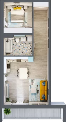 2 pokoje, mieszkanie 53,54 m², parter, oferta nr A1, Osiedle Kaskada, Zabrze, Osiedle Tadeusza Kotarbińskiego, ul. Mieczysława Niedziałkowskiego 56