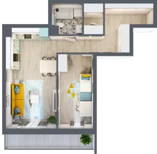 2 pokoje, mieszkanie 59,49 m², piętro 4, oferta nr B27, Osiedle Kaskada, Zabrze, Osiedle Tadeusza Kotarbińskiego, ul. Mieczysława Niedziałkowskiego 56