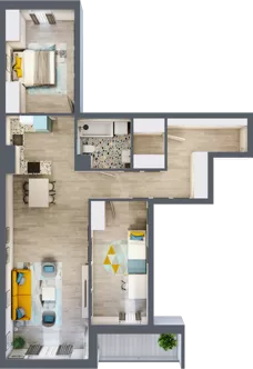 3 pokoje, mieszkanie 83,34 m², piętro 2, oferta nr B15, Osiedle Kaskada, Zabrze, Osiedle Tadeusza Kotarbińskiego, ul. Mieczysława Niedziałkowskiego 56