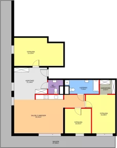 4 pokoje, mieszkanie 115,09 m², parter, oferta nr 4 z wykończeniem, Osiedle Gwiezdna, Sosnowiec, Zagórze, ul. Gwiezdna 18E