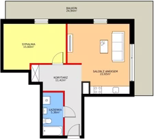 2 pokoje, mieszkanie 55,03 m², piętro 4, oferta nr B25, Osiedle Gwiezdna, Sosnowiec, Zagórze, ul. Gwiezdna 18E