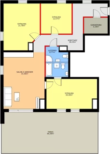 4 pokoje, mieszkanie 118,48 m², piętro 8, oferta nr B50, Osiedle Gwiezdna, Sosnowiec, Zagórze, ul. Gwiezdna 18E