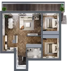 5 pokoi, mieszkanie 129,99 m², piętro 1, oferta nr LM6b, Letnia Przystań, Dąbrowa Górnicza, Marianki, ul. Letnia