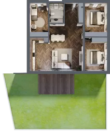 4 pokoje, mieszkanie 90,74 m², parter, oferta nr LM7a, Letnia Przystań, Dąbrowa Górnicza, Marianki, ul. Letnia