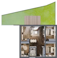 4 pokoje, mieszkanie 90,74 m², parter, oferta nr LM1a, Letnia Przystań, Dąbrowa Górnicza, Marianki, ul. Letnia