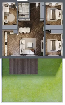 4 pokoje, mieszkanie 90,74 m², parter, oferta nr LM8a, Letnia Przystań, Dąbrowa Górnicza, Marianki, ul. Letnia