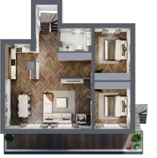 5 pokoi, mieszkanie 129,99 m², piętro 1, oferta nr LM9b, Letnia Przystań, Dąbrowa Górnicza, Marianki, ul. Letnia