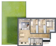 4 pokoje, mieszkanie 76,93 m², parter, oferta nr 1/1, Eko Wawer, Warszawa, Wawer, Zerzeń, ul. Chodzieska