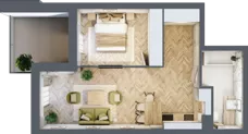 2 pokoje, apartament 44,71 m², parter, oferta nr M5, Apartamenty Przystań, Olecko, ul. Kościuszki