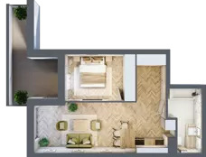 2 pokoje, apartament 44,62 m², piętro 1, oferta nr M11, Apartamenty Przystań, Olecko, ul. Kościuszki