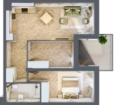 3 pokoje, apartament 58,10 m², piętro 1, oferta nr M29, Apartamenty Przystań, Olecko, ul. Kościuszki