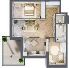 3 pokoje, apartament 69,19 m², piętro 1, oferta nr M32, Apartamenty Przystań, Olecko, ul. Kościuszki