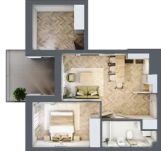 2 pokoje, apartament 45,21 m², piętro 2, oferta nr M39, Apartamenty Przystań, Olecko, ul. Kościuszki
