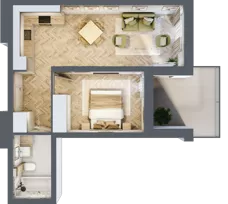 2 pokoje, apartament 41,90 m², piętro 3, oferta nr M42, Apartamenty Przystań, Olecko, ul. Kościuszki