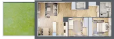 3 pokoje, mieszkanie 62,10 m², parter, oferta nr A.1, Parkove Love, Łódź, Bałuty, ul. Górnicza 12/14 