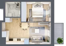 2 pokoje, mieszkanie 32,36 m², piętro 1, oferta nr A.12, Parkove Love, Łódź, Bałuty, ul. Górnicza 12/14 