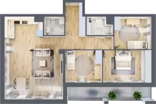 4 pokoje, mieszkanie 93,82 m², piętro 1, oferta nr A.13, Parkove Love, Łódź, Bałuty, ul. Górnicza 12/14 