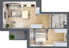 2 pokoje, mieszkanie 43,89 m², piętro 3, oferta nr A.34, Parkove Love, Łódź, Bałuty, ul. Górnicza 12/14 