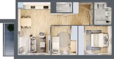 3 pokoje, mieszkanie 55,97 m², parter, oferta nr B.3, Parkove Love, Łódź, Bałuty, ul. Górnicza 12/14 