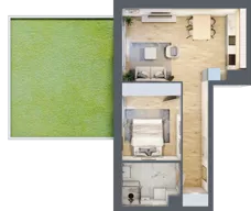 2 pokoje, mieszkanie 44,69 m², parter, oferta nr B.37, Parkove Love, Łódź, Bałuty, ul. Górnicza 12/14 