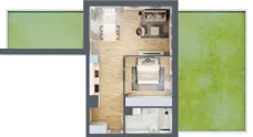 2 pokoje, mieszkanie 49,06 m², parter, oferta nr B.38, Parkove Love, Łódź, Bałuty, ul. Górnicza 12/14 