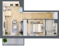 2 pokoje, mieszkanie 44,69 m², piętro 4, oferta nr B.65, Parkove Love, Łódź, Bałuty, ul. Górnicza 12/14 