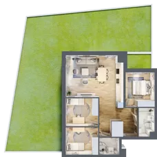 4 pokoje, mieszkanie 80,03 m², parter, oferta nr 5, Nova Radiostacja, Łódź, Śródmieście, ul. Telefoniczna 19 