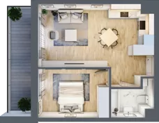 2 pokoje, mieszkanie 42,72 m², piętro 1, oferta nr 11, Nova Radiostacja, Łódź, Śródmieście, ul. Telefoniczna 19 
