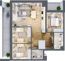 4 pokoje, mieszkanie 80,03 m², piętro 1, oferta nr 13, Nova Radiostacja, Łódź, Śródmieście, ul. Telefoniczna 19 