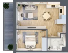2 pokoje, mieszkanie 42,72 m², piętro 3, oferta nr 29, Nova Radiostacja, Łódź, Śródmieście, ul. Telefoniczna 19 
