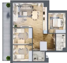 4 pokoje, mieszkanie 80,03 m², piętro 4, oferta nr 40, Nova Radiostacja, Łódź, Śródmieście, ul. Telefoniczna 19 