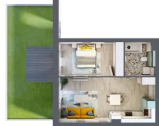 2 pokoje, mieszkanie 44,34 m², parter, oferta nr A.3, Och!Widzew, Łódź, Widzew, ul. Przybyszewskiego 292-300