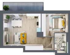 2 pokoje, mieszkanie 45,45 m², piętro 1, oferta nr A.6, Och!Widzew, Łódź, Widzew, ul. Przybyszewskiego 292-300