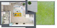 1 pokój, mieszkanie 34,16 m², parter, oferta nr C.1, Och!Widzew, Łódź, Widzew, ul. Przybyszewskiego 292-300