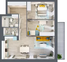 3 pokoje, mieszkanie 70,41 m², piętro 1, oferta nr D.13, Och!Widzew, Łódź, Widzew, ul. Przybyszewskiego 292-300